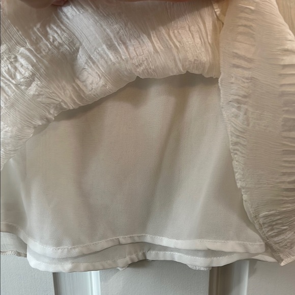 HD in Paris Anthropologie White Silk Shadow Pane V Neck Blouse Tank Top - Size 4 - Picture 9 of 12